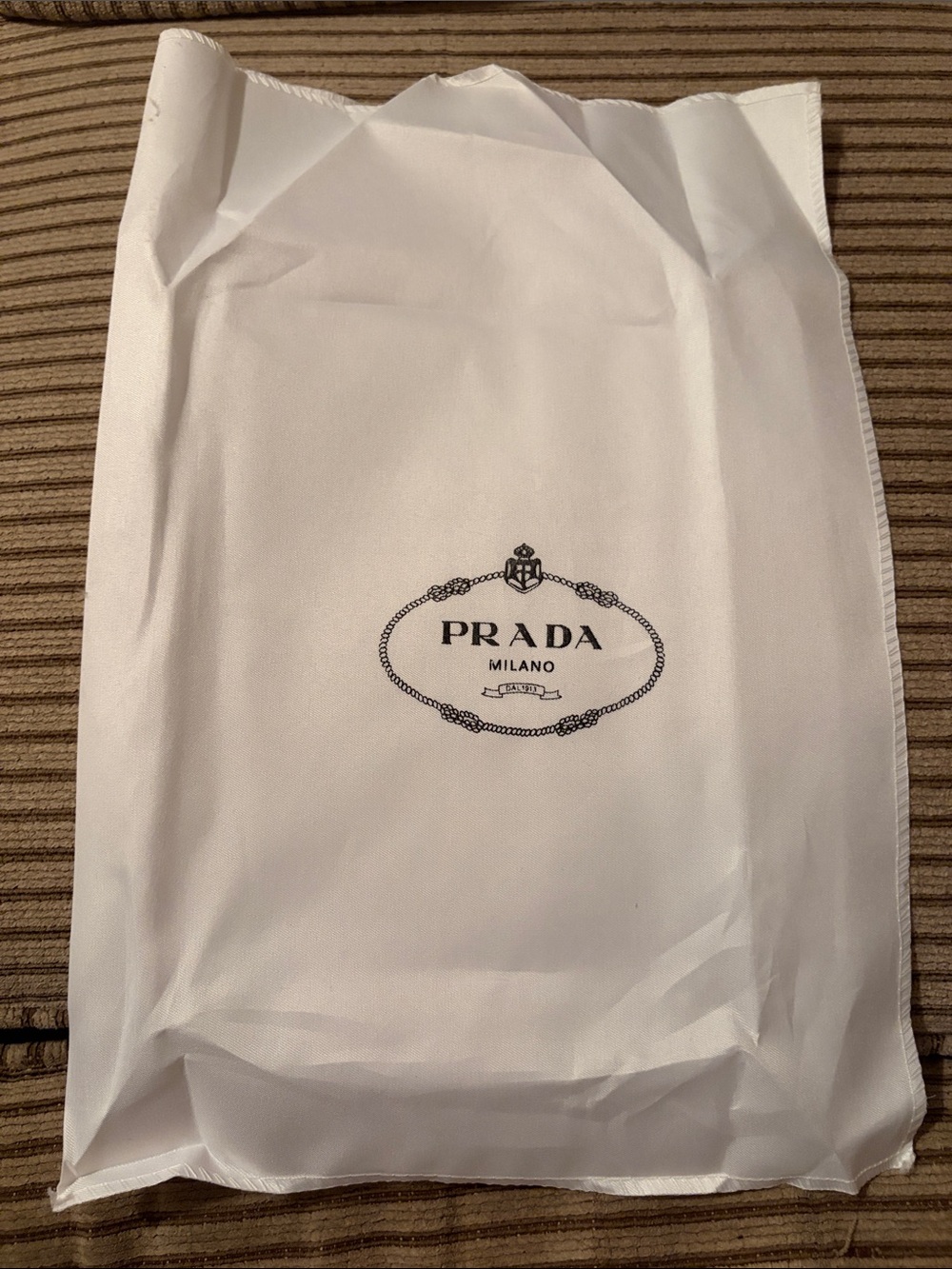 Designer- like White Dust Bag with Logo - NWOT